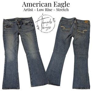 American Eagle Artist Jeans Women's 8 Denim Stretch Bootcut Flare y2k Preppy vtg